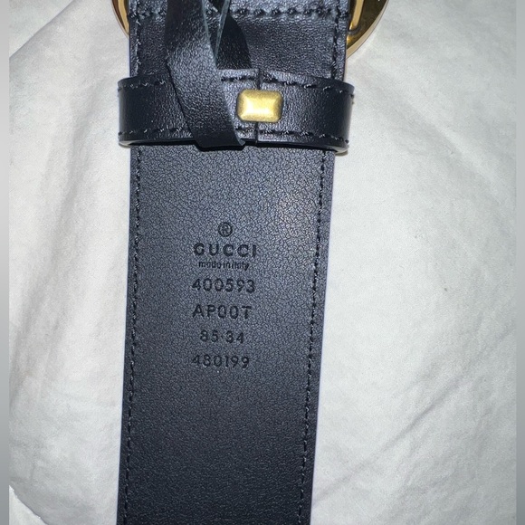 gucci black wide leather belt - Picture 4 of 5